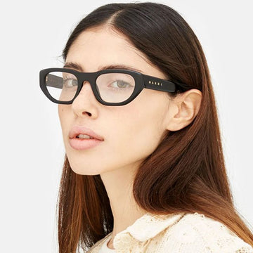 MARNI Brille LAAMU ATOLL BLACK AOE Luxus Oval Horn Retro Mode 67385638