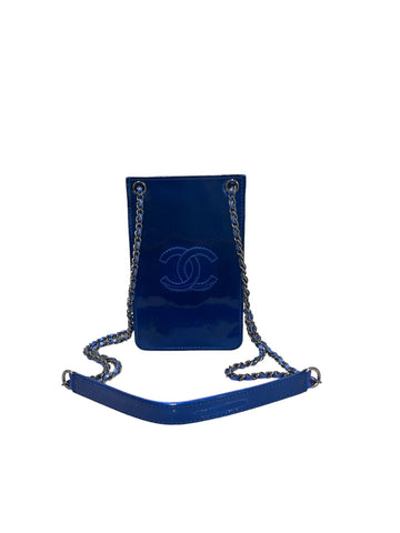 CHANEL ペイデントフォンホルダー クロスバッグ ブルー 19番 67519768