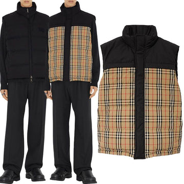 BURBERRY チェックパターンリバーシブルパディングベスト 8071366 A7028 67631253