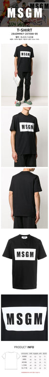 MSGM 20SS T-Shirt 2840MM67 Men’s Short Sleeve Tee Black 67816554 [P]