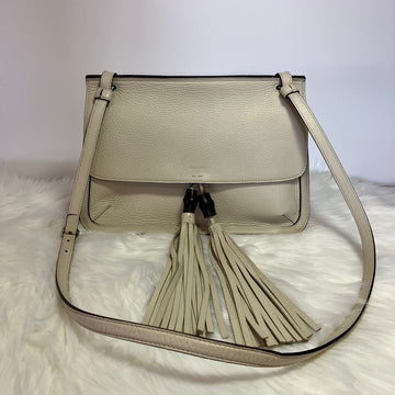 Gucci 370826 Ivory Leather Bamboo Tassel Flap 2WAY 67879438