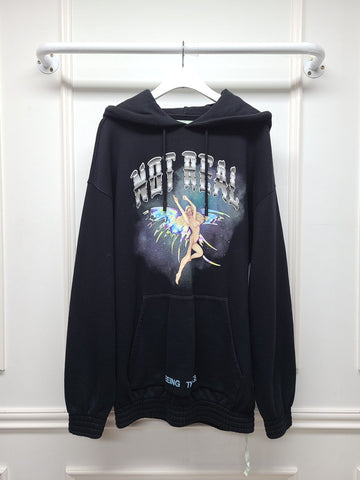 Off White Black Pin-Up Girl Printed Hoodie 42358911