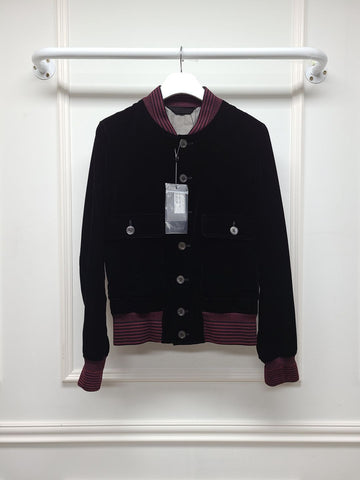 ALEXANDER MCQUEEN ブラックベルベットカジュアルジャケット 46 42190325