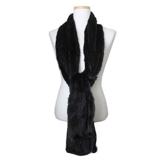 Other Brand Black Knitted Mink Scarf 69871340