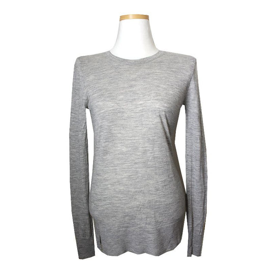 Theory Melange Gray Wool Long Sleeve Top 44 70511433