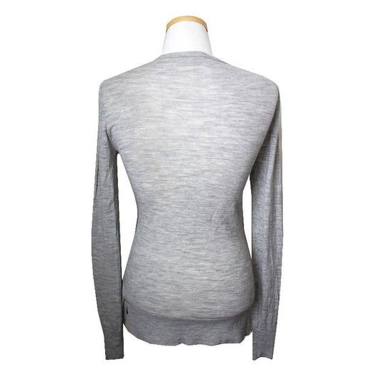 Theory Melange Gray Wool Long Sleeve Top 44 70511433