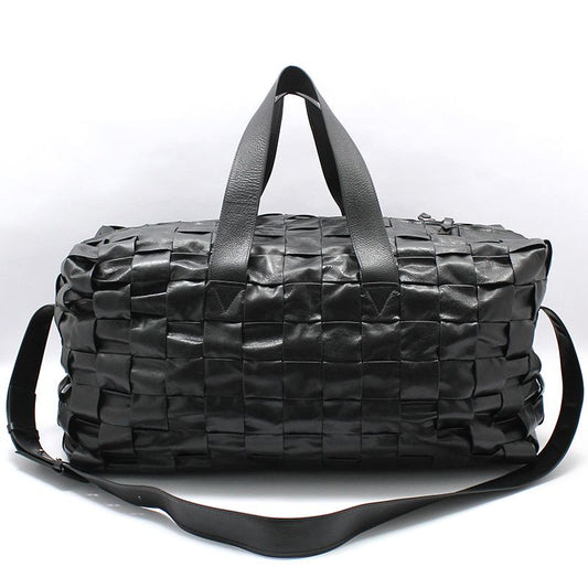 Bottega Veneta Black Intrecciato Woven Cassette Travel Duffel Shoulder Bag 629073 70511711