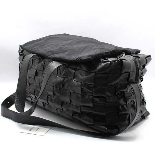 Bottega Veneta Black Intrecciato Woven Cassette Travel Duffel Shoulder Bag 629073 70511711