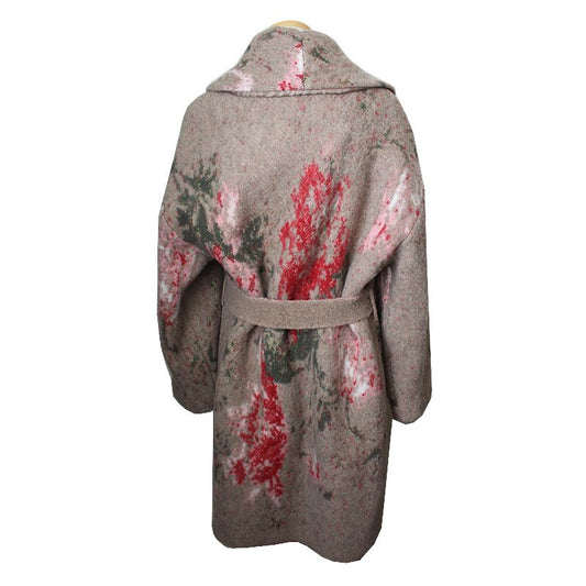 BLUMARINE Wool Blend Floral Belted Coat 55, 66 70516396