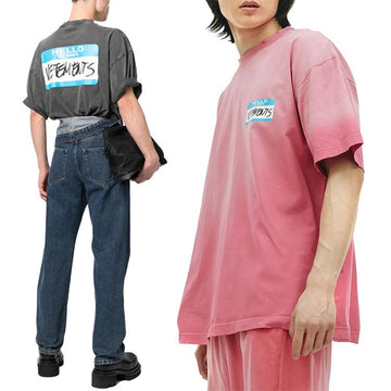vetements Vintage Effect Short Sleeve Round T-Shirt 70588560