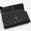 CHANEL A80286 ブラック キャビア シルバー ボーイ 長財布 70596079 [P]