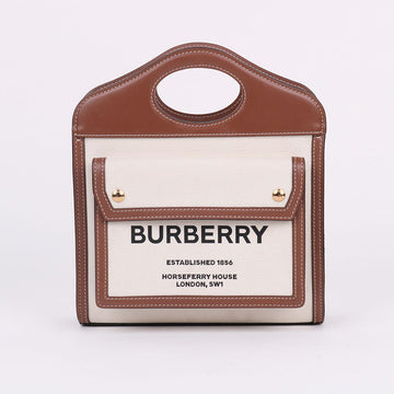 Burberry Logo Two-Tone Canvas Mini Pocket Bag 70659653