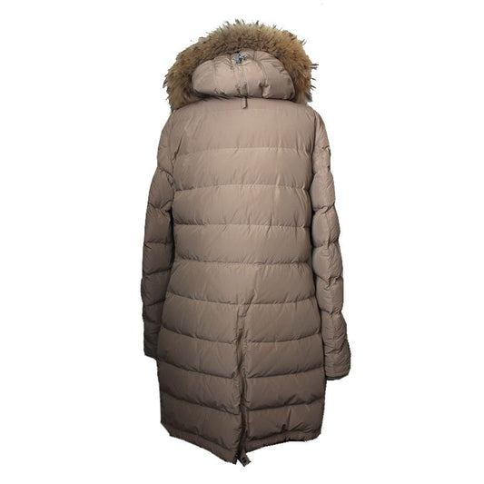 PARAJUMPERS カーキベージュラビットファー トリム パディングコート 44 70661603