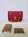 BURBERRY Monogram TB Quilting Rote Damen Kette Schultertasche 70728302 [P]