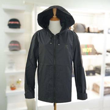 Burberry Women's Hooded Windbreaker Jacket Winchester Black Nylon 80387531 71103286