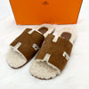 Hermes Izmir Shearling Sandals Slippers 71166748 [P]
