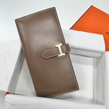 Hermes Bearn Long Wallet Etoupe Gold 71231643