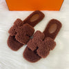 Hermes Oran Shearling Sandals Gold 71272724 [P]