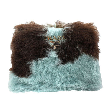 Prada Two-Tone Faux Fur Crossbody and Clutch Bag 71302452