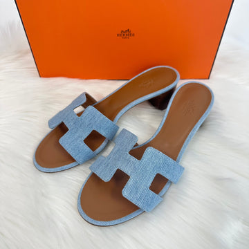 Hermes Oasis Denim Sandal Slipper 211250 71360029