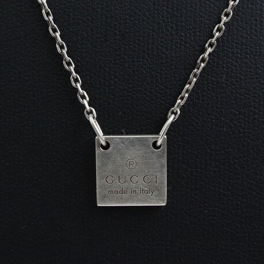 Gucci 925 Silver Square Charm Necklace 71811403