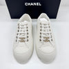 CHANEL Tweed Damen Sneakers Gold Brosche Weiß Geschenk 71977010 [P]