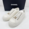 CHANEL Tweed Damen Sneakers Gold Brosche Weiß Geschenk 71977010 [P]