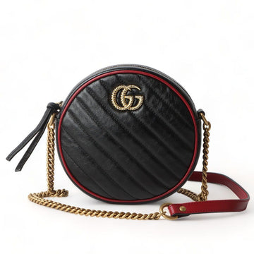 GUCCI 550154 GGマーモント ミニ ラウンド クロスボディバッグ/31999-2 72392990