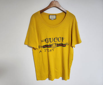 GUCCI ココカピタン ロゴ 半袖Tシャツ イエロー 493117 72472040