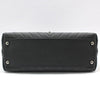 CHANEL Dark Grey Chevron Caviar Silver Coco Handle 28 Medium Shoulder Bag A92991 72502703 [P]