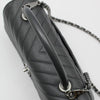 CHANEL Dark Grey Chevron Caviar Silver Coco Handle 28 Medium Shoulder Bag A92991 72502703 [P]