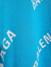 BALENCIAGA ブルー マルチロゴ ウール オーバーフィット ニット 625329 T3178 72524165 [P]