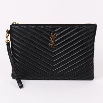 SAINT LAURENT Chevron Strap New Medium Clutch 559193 72692563