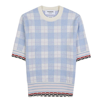 THOM BROWNE ウィメンズ スカラップ エッジ チェック ウール ニット FKA411B Y1014 996 72706446