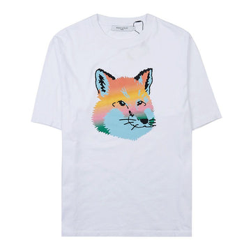 MAISON KITSUNE Damen Foxkopf Druck T-Shirt KW00134KJ0008 WH 72706522