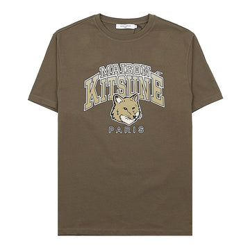 Maison Kitsune Men's Campus Fox Relax T-Shirt KHAKI stamp: LM00112KJ0035 72706843