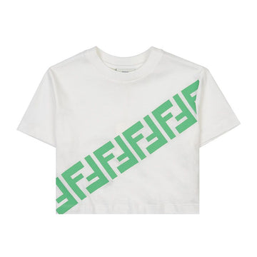 FENDI Mädchen FF Logo Baumwoll T-Shirt JFI291 7AJ F0TU9 (9-10) 72707367