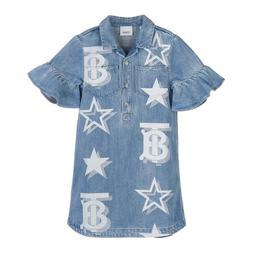 BURBERRY TBスター プリント デニム ドレス 8061231 C KG2 BLAIR TB STAR A1141 (6-10) 72707379