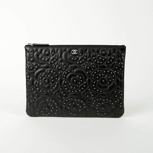 CHANEL Camellia Stud Clutch A84440 71922712