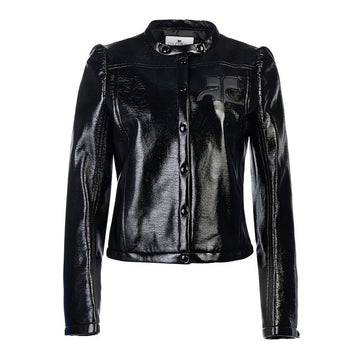 COURREGES ウィメンズ ビニール バイカー ジャケット 423CBL137VY0014 9999 72908623