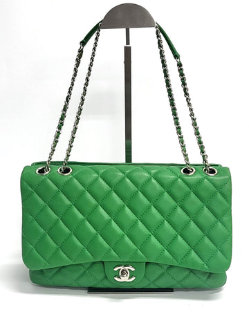 CHANEL ラムスキンレザーシルバー金具フラップトートバッグ兼ショルダーバッグ 72943141