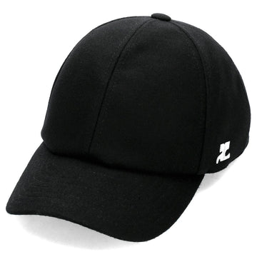 Courreges Wool Signature Baseball Cap 323ACT002WO0036 BLACK 73254444