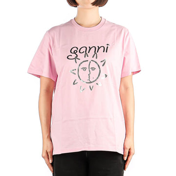 GANNI 24SS (T3771 LILAC SACHET) Damen T-Shirt mit kurzen Ärmeln 73298826