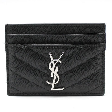 Saint Laurent Black Matelassé Monogram Cassandra Card Holder 423291 73308246