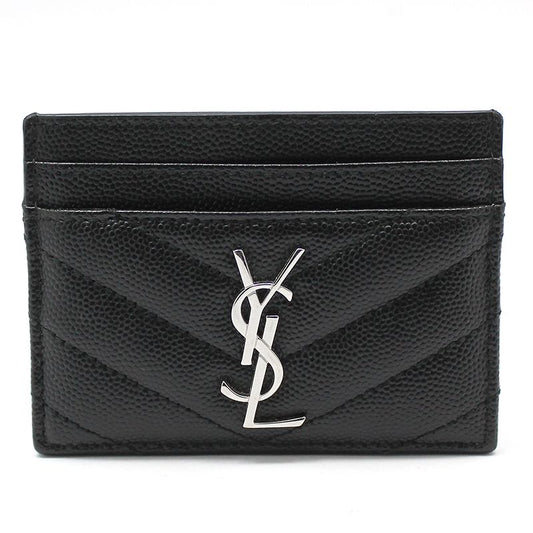 Saint Laurent Black Matelassé Monogram Cassandra Card Holder 423291 73308246