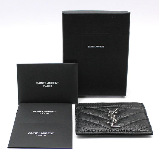 Saint Laurent Black Matelassé Monogram Cassandra Card Holder 423291 73308246