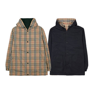 Burberry Men's Check Nylon Reversible Jacket 8074688 M RAINFORD CHK A7028 73308266