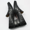 HERMES Schwarze Alligator Krokodil Silber H-Logo Loafer 40 73450029 [P]