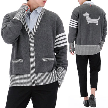 THOM BROWNE Baumwolle 4-fach V-Ausschnitt Hector Cardigan 035 73452946