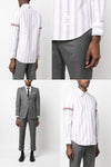 THOM BROWNE ストライプトリミングシャツ / スカイブルー (MWL301A F0352 480) ストライプトリミングシャツ / ピンク (MWL301A F0352 960) 73507136 [P]